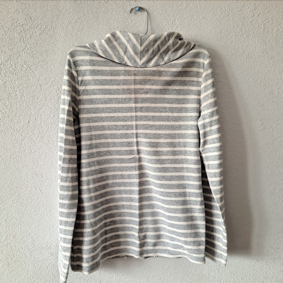 Denim & company gray striped cowl neck sweater - Picture 5 of 5